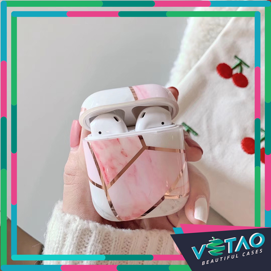 Airpods Case, Ốp bảo vệ dành cho Airpods 1/2 - vân đá ô nhỏ