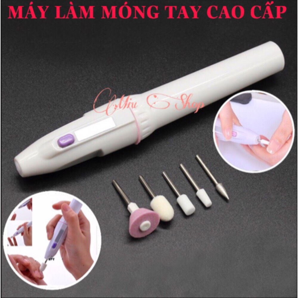 [HÀNG XỊN] Máy Mài Dũa, Đánh Bóng Móng Tay, Móng Chân Mini Cao Cấp Nails Decorator, Kèm 5 Đầu Đầu Mài , Thon Gọn, Dễ Cầm Nắm, Điều Khiển.
