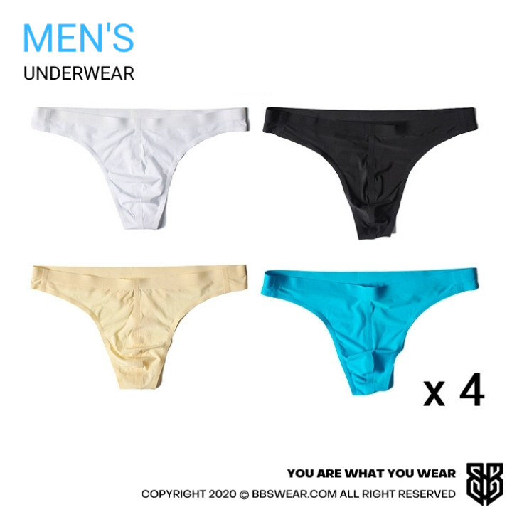 Combo 4 quần lọt khe lụa lạnh BBS WEAR sịp lọt khe nam sexy