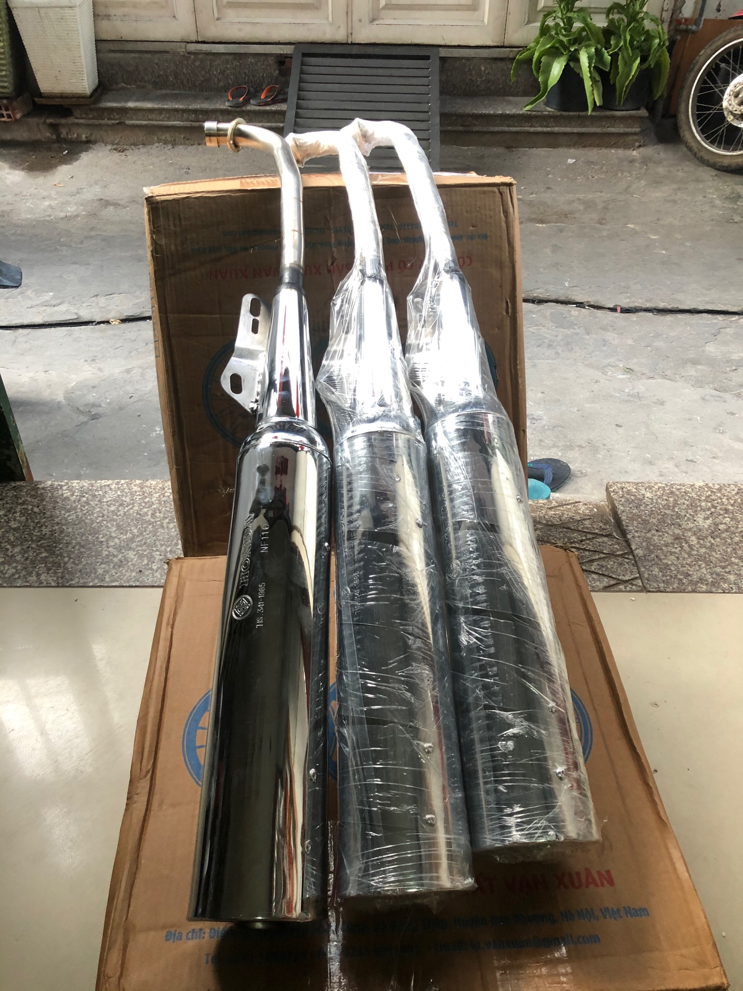 [HCM]Pô Wave 110  đít đen  cổ inox móc hơi sẵn