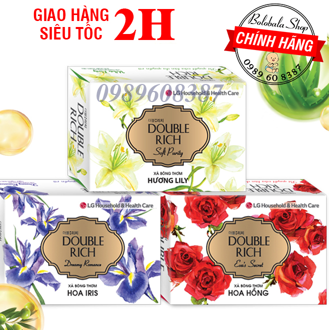 Xà bông cục Double Rich hương hoa cực thơm 90g