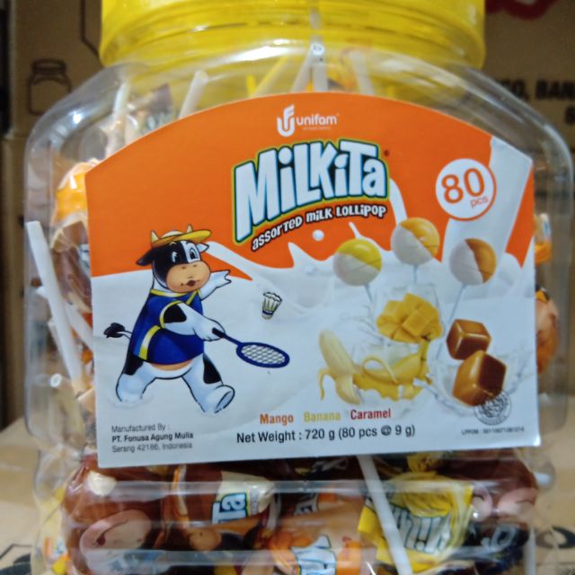 Kẹo Sữa Milkita Vị Hỗn Hợp Hũ 80 Que