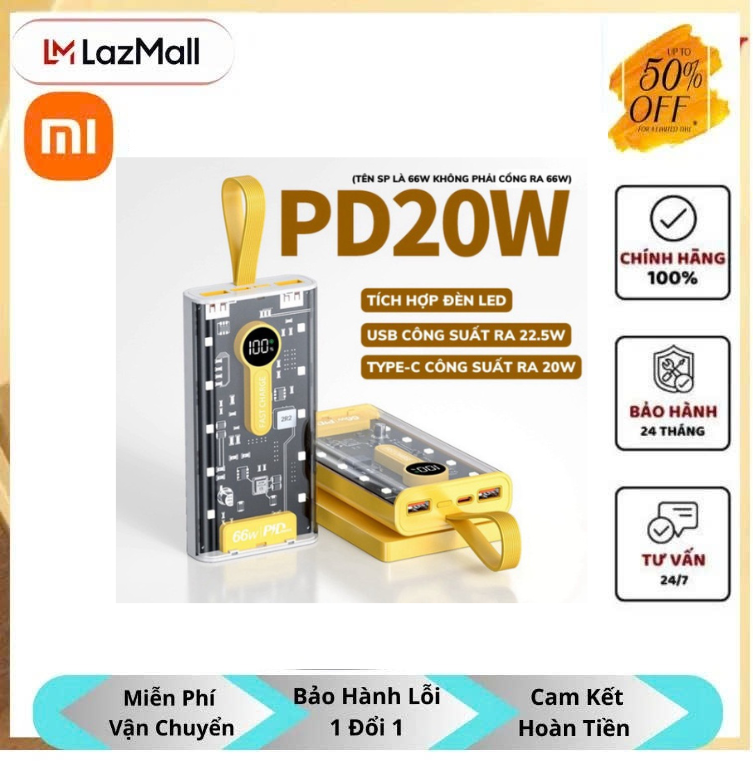 Sạc dự phòng 30000mah pin dung lượng lớn 6w cho nhiều điện thoại