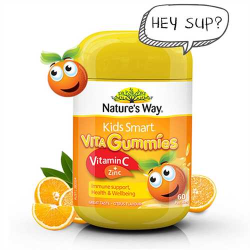 Kẹo dẻo bổ sung Vitamin C và Kẽm Kids Smart Vitamin C+Zinc 60 Gummies