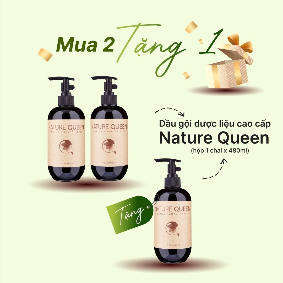 Combo 03 chai dầu gội nature queen dung tích 480ml - sao thái dương