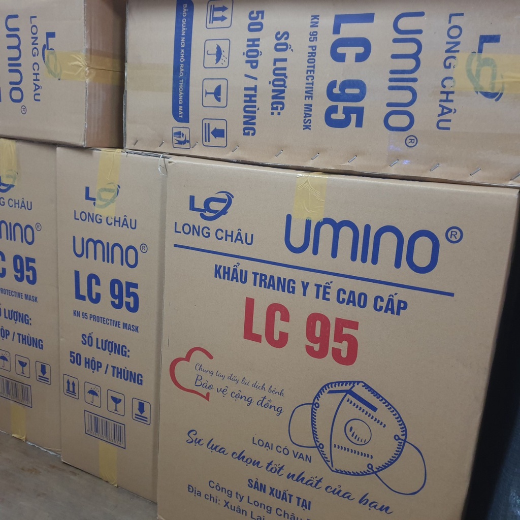 Thùng 500 chiếc khẩu trang kn95 long châu - khẩu trang y tế 5 lớp kn95 chính hãng