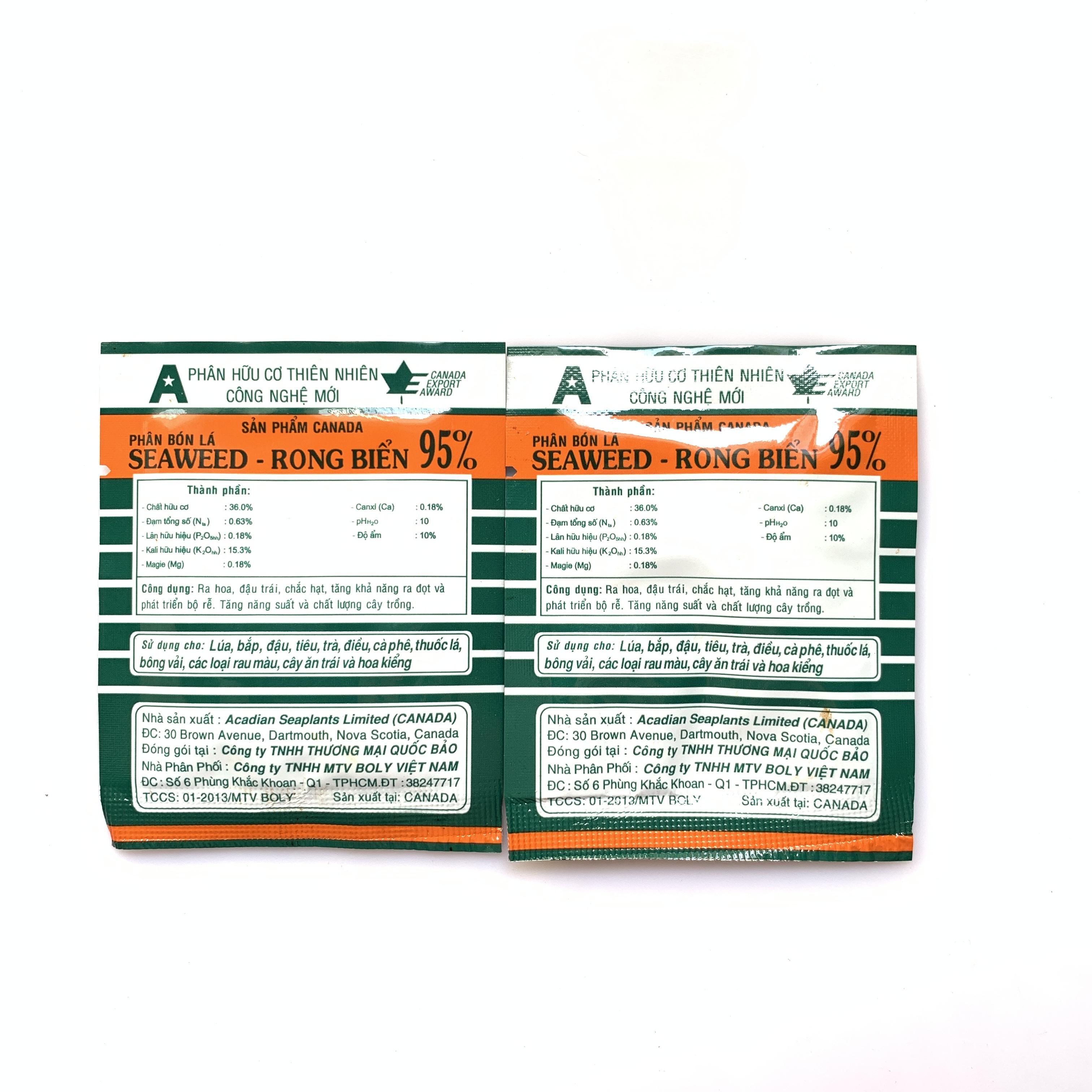 Bộ 2 gói Phân bón lá hữu cơ chiết xuất từ rong biển công nghệ Canada phan bon huu co rong bien cao cap