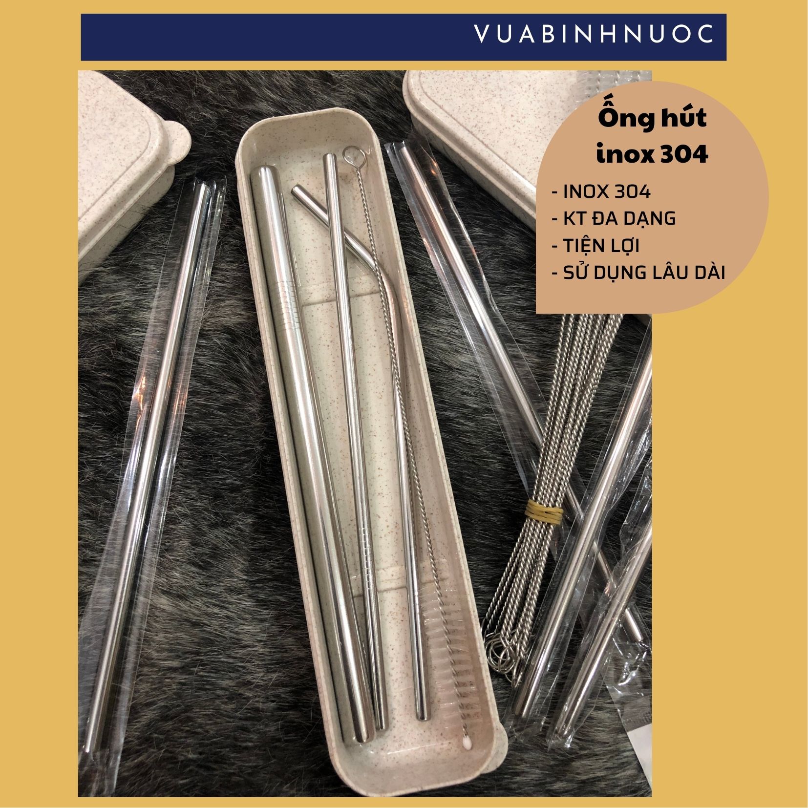 Ống hút inox 304 - combo đa dạng