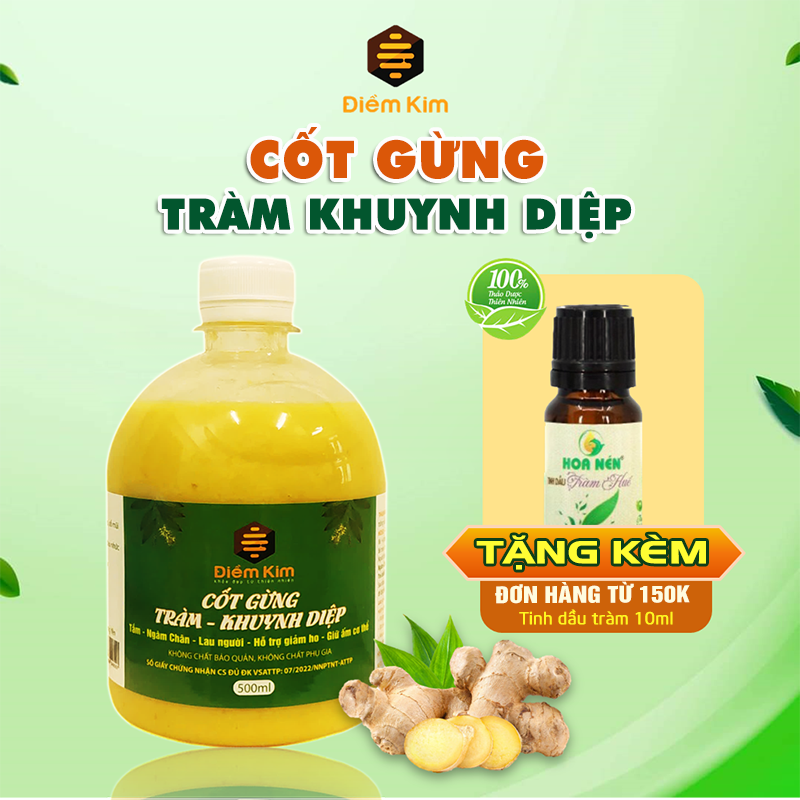 Cốt gừng tràm khuynh diệp tắm bé Điềm Kim 500ml