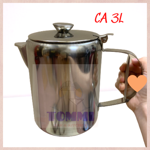 Ca inox có nắp 3l 2l 1l5 ca đựng nước- dựng cụ pha chế