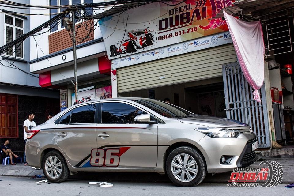 Tem dán sườn xe vios