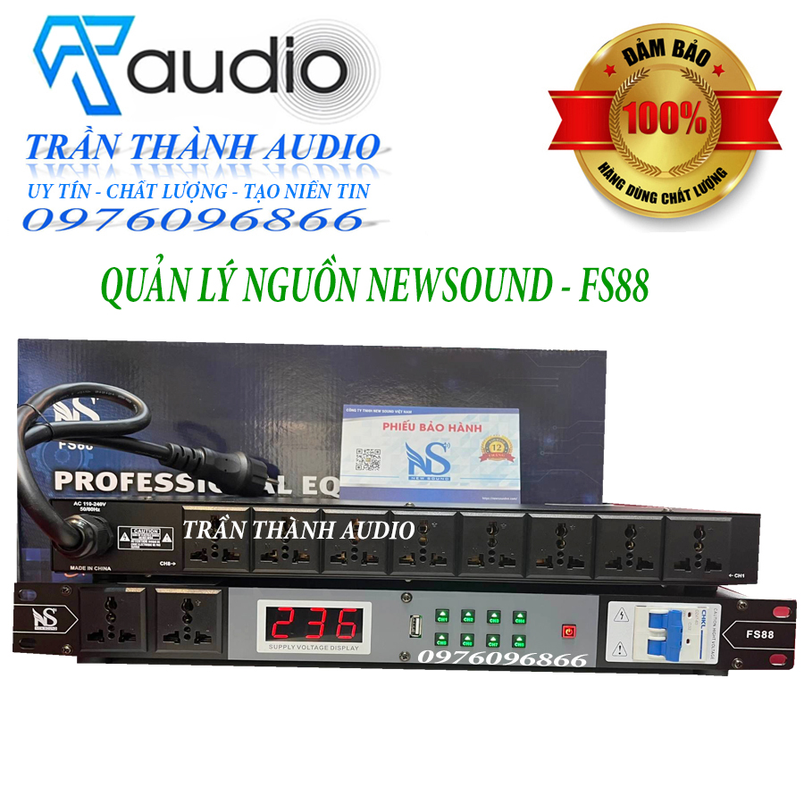 Quản lý nguồn NEWSOUND FS88 hàng nhập khẩu 2024,có chế độ lọc nguồn quản lý nguồn âm thanh 8 chân cắm