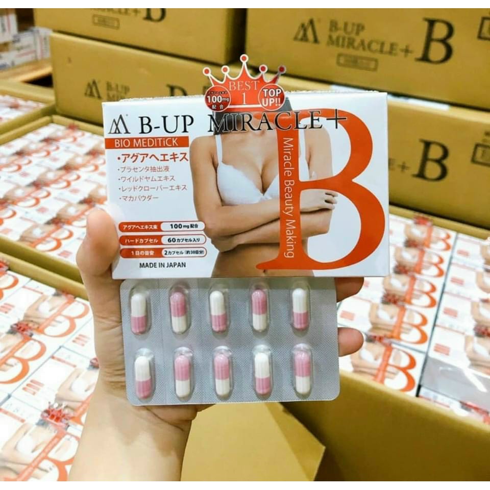 Viên uống tăng ngực, mông B-Up Miracle+ Nhật Bản 60 viên
