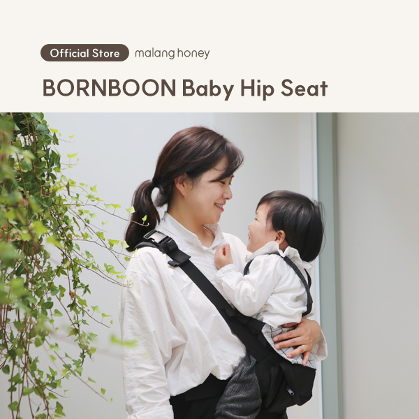 [Malang Honey] BORNBOON Hip Seat 3in1 Baby Carrier / Sling Bag, Black/Grey color
