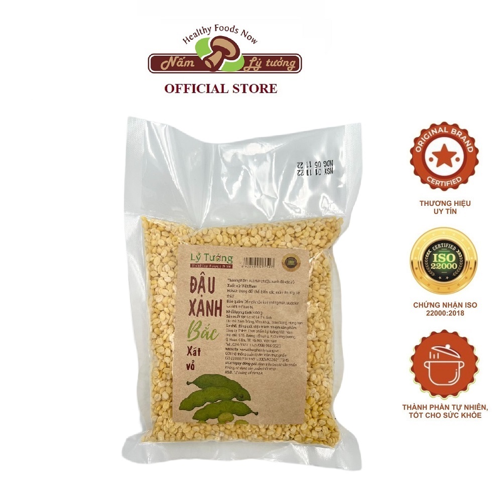 Đậu xanh bắc xát vỏ lý tưởng 400g, đỗ xanh việt nam, đậu đỗ không chất bảo quản