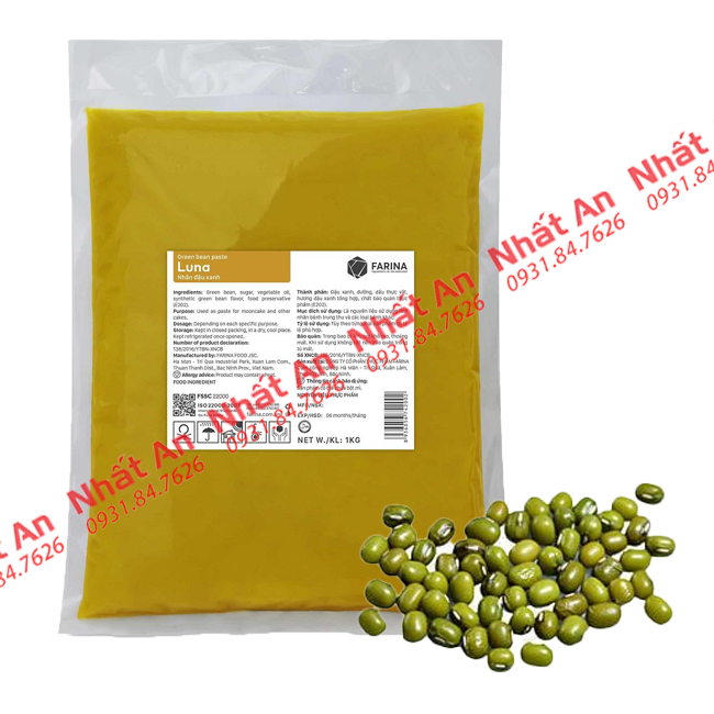 Nhân trung thu đậu xanh Luna Farina 1kg