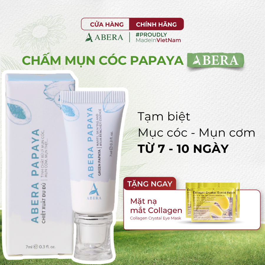 Tinh Chất Xóa Mụn Cóc Abera Papaya 7ml - Rụng Mụn Cóc, Mụn Thịt, Mụn Cơm Tự Nhiên Lành Tính Hiệu Quả