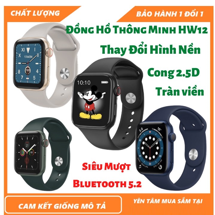 Chính hãng - Đồng Hồ Thông Minh SmartWatch HW12 PLUS - Tiếng Việt, Nghe Gọi, Thay Hình Nền, Cảm Ứng Siêu Mượt, Hỗ Trợ Theo Dõi Sức Khỏe Kèm Phụ Kiện - BẢO HÀNH 12 THÁNG