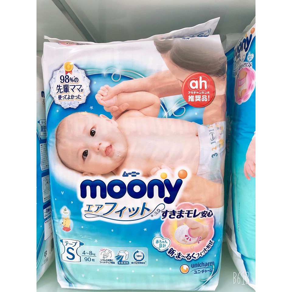 Tã dán moony nội địa nhật nb96/s90/m68/l58