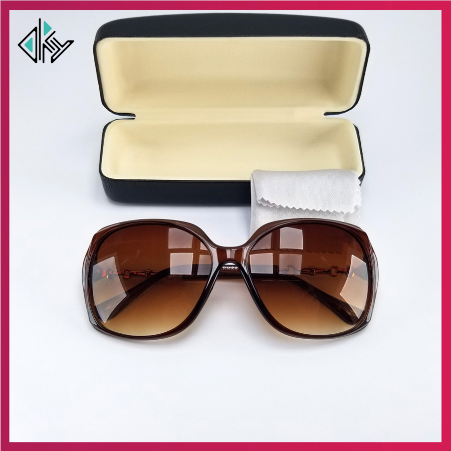 [HCM]Mắt kính nữ tròng polarized phân cực rõ nét râm mát dịu mắt ôm mặt màu nâu trà và đen khói.