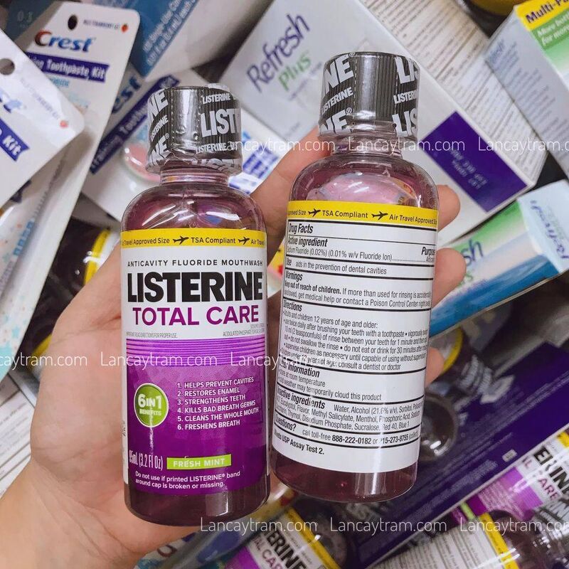 Nước súc miệng diệt khuẩn listerine total care 6in1 fresh mint 95ml
