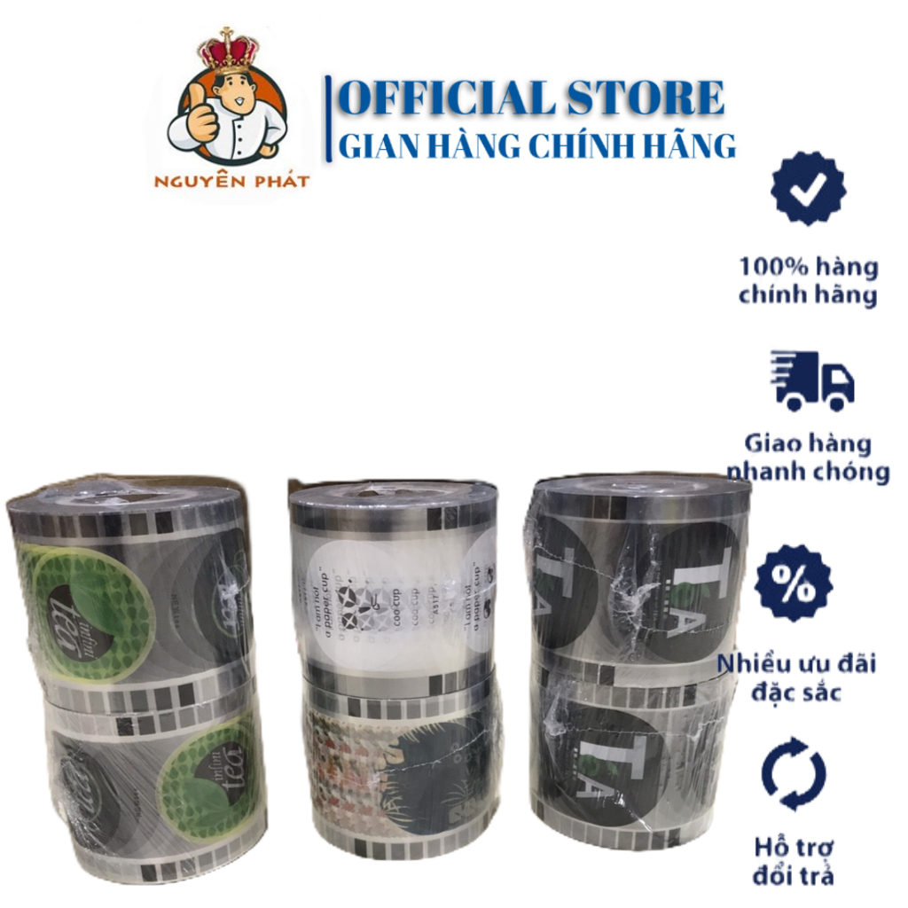 Cuộn màng dập ly nhựa, cuộn keo ép ly nhựa, màng ép ly trà sữa 2200 ly/1 cuộn