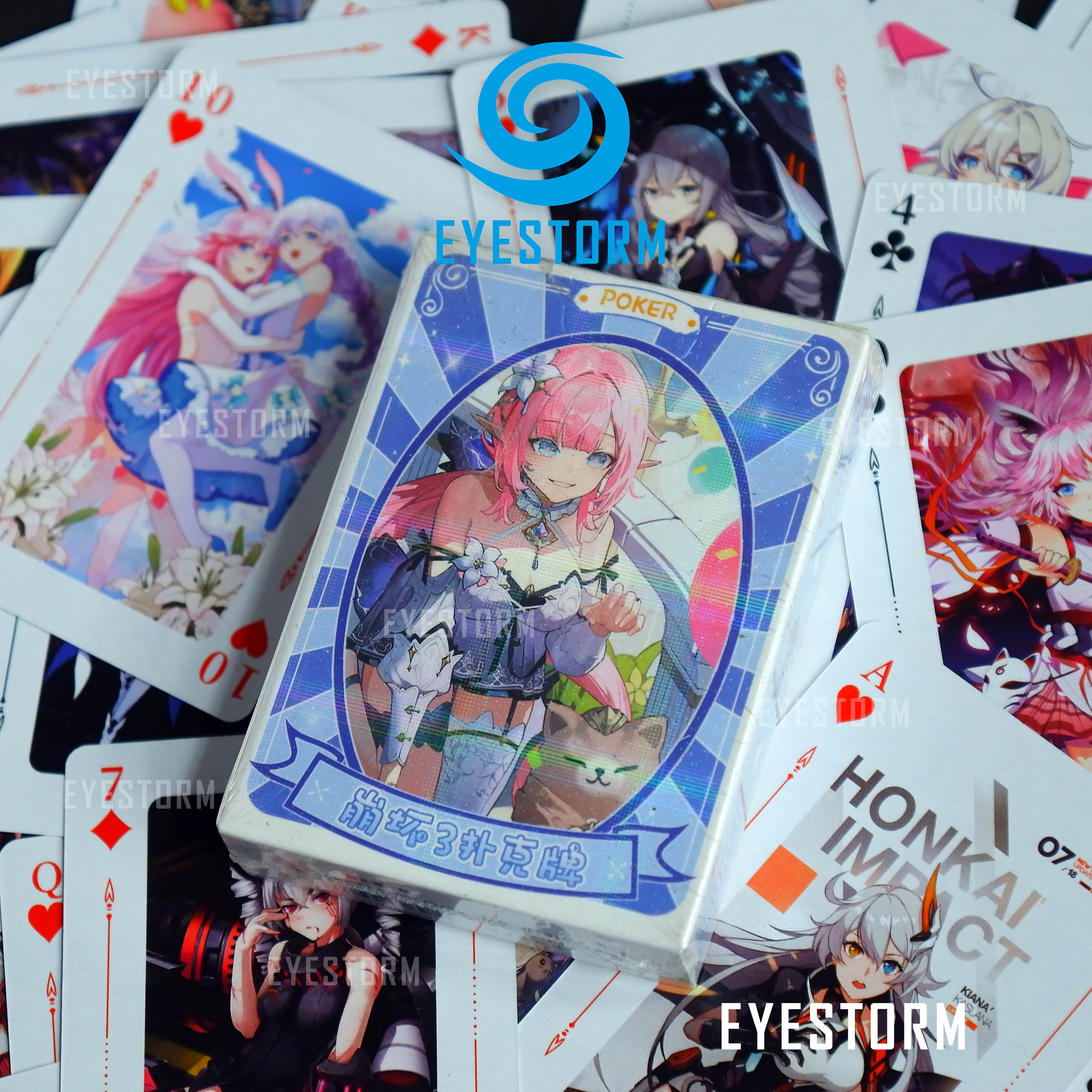 Bài tây honkai impact 3, tú lơ khơ , anime manga - poker qb - 54 lá