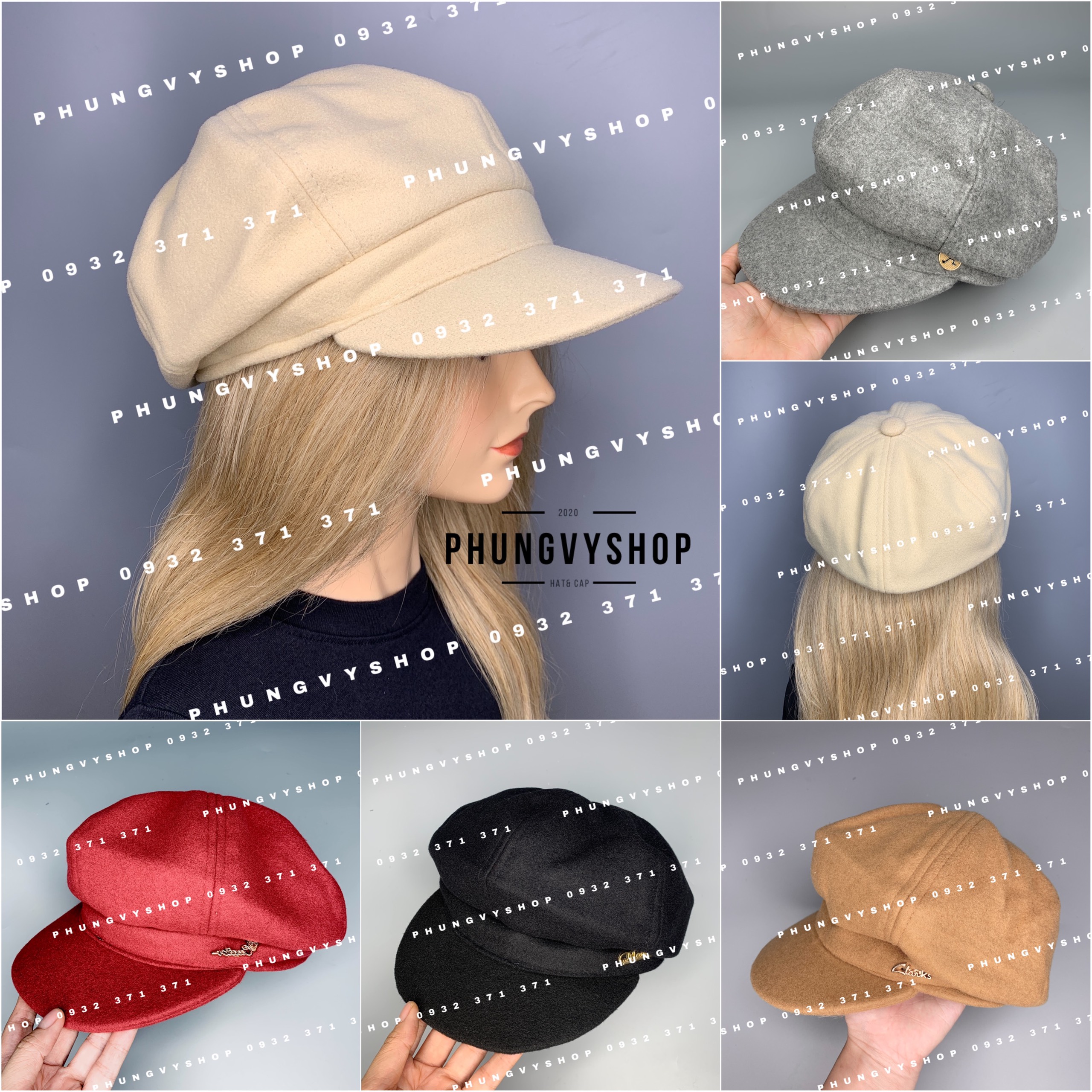 Mũ nồi thời trang thu đông cực hot- bí beret dạ- nón bạn nữ