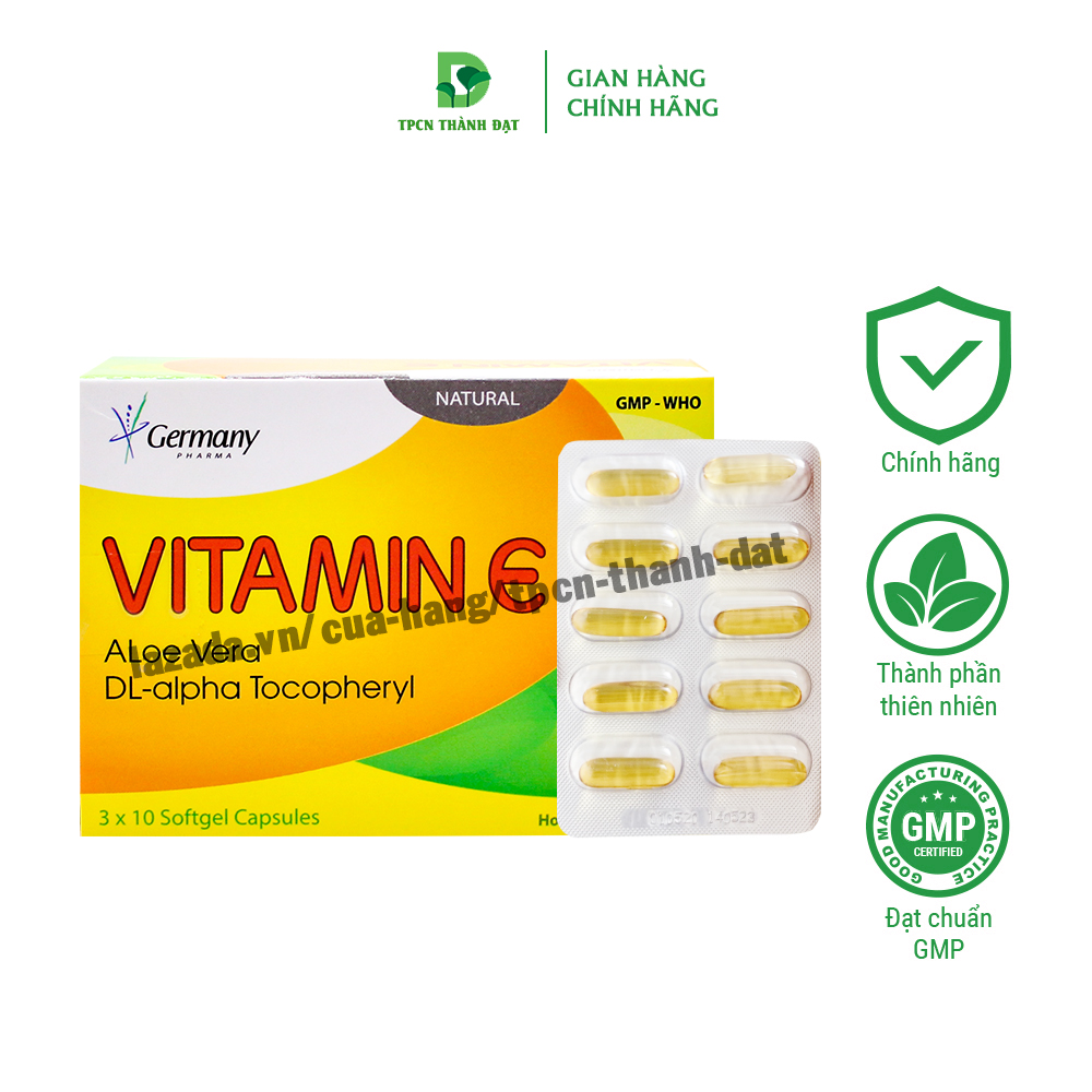 Viên uống Vitamin E Lô hội, Omega 3 hỗ trợ chống lão hóa da, cấp ẩm cho da - Hộp 30 viên