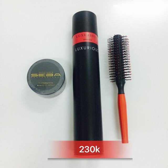 Combo Gôm Xịt Tóc Luxurious Và Sáp Seba