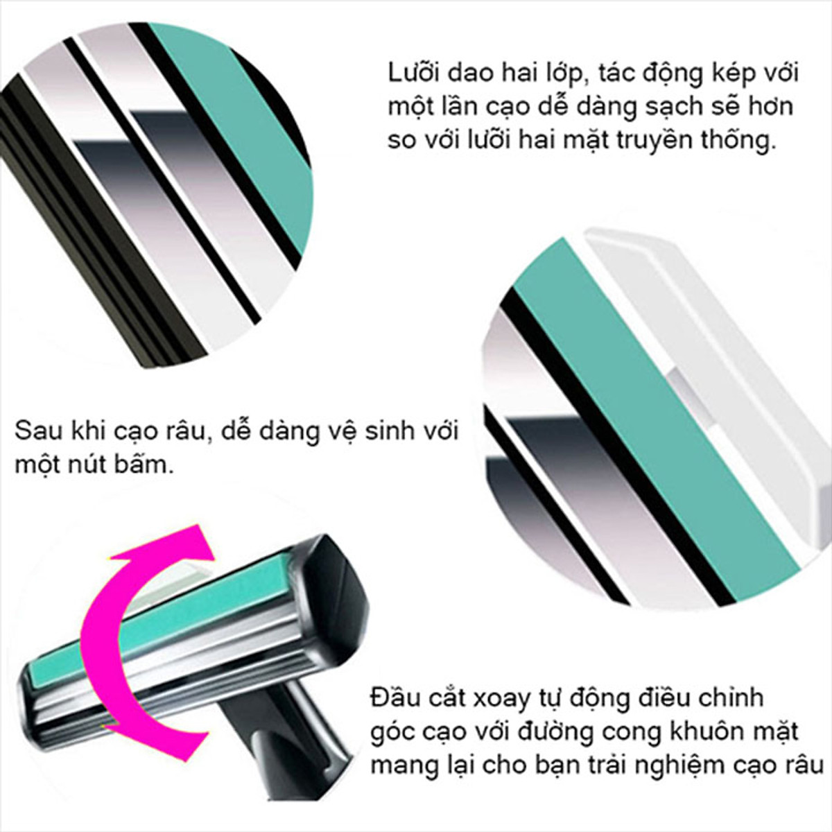 Set dao cạo râu + 36 đầu dao thay thế tặng kèm tuýp kem cạo râu