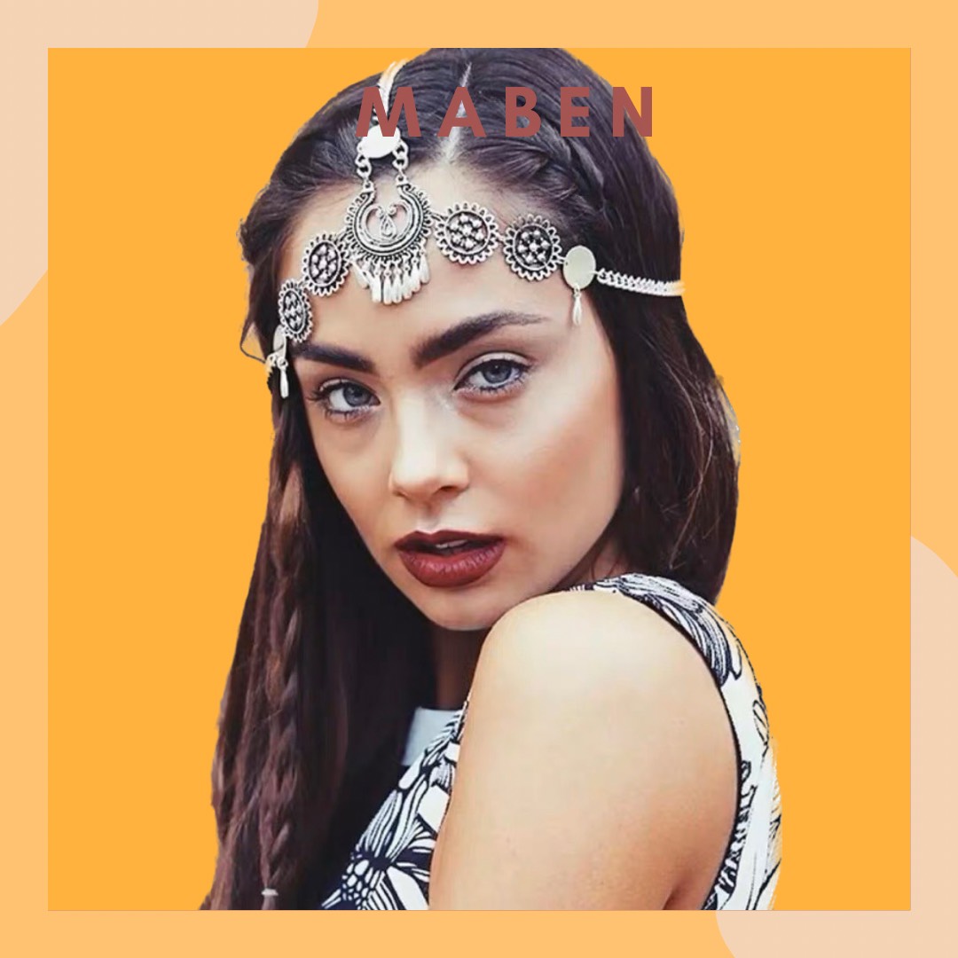 Bờm tóc bohemian - Vòng đội đầu boho - head chain boho style