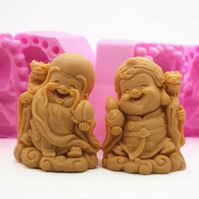 Khuôn rau câu 4d silicon ông bà thọ
