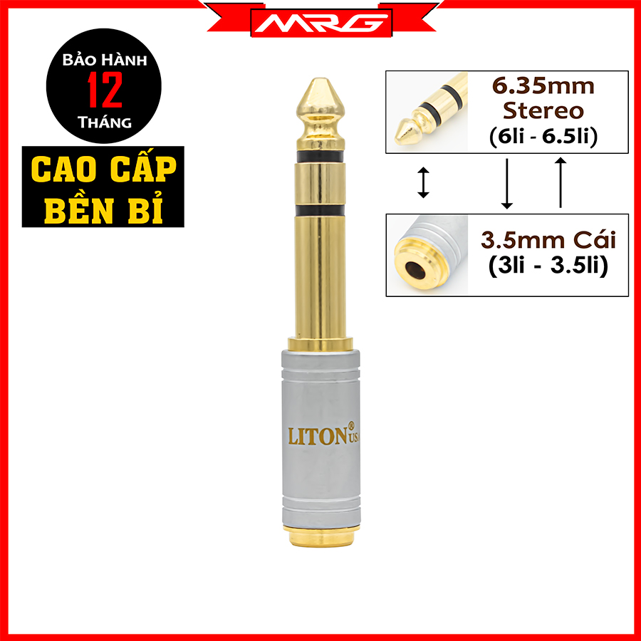 Jack Chuyển 3.5 Ra 6.5 (lổ cắm 3.5 ra đầu jack 6ly) giá 1 chiếc. JC