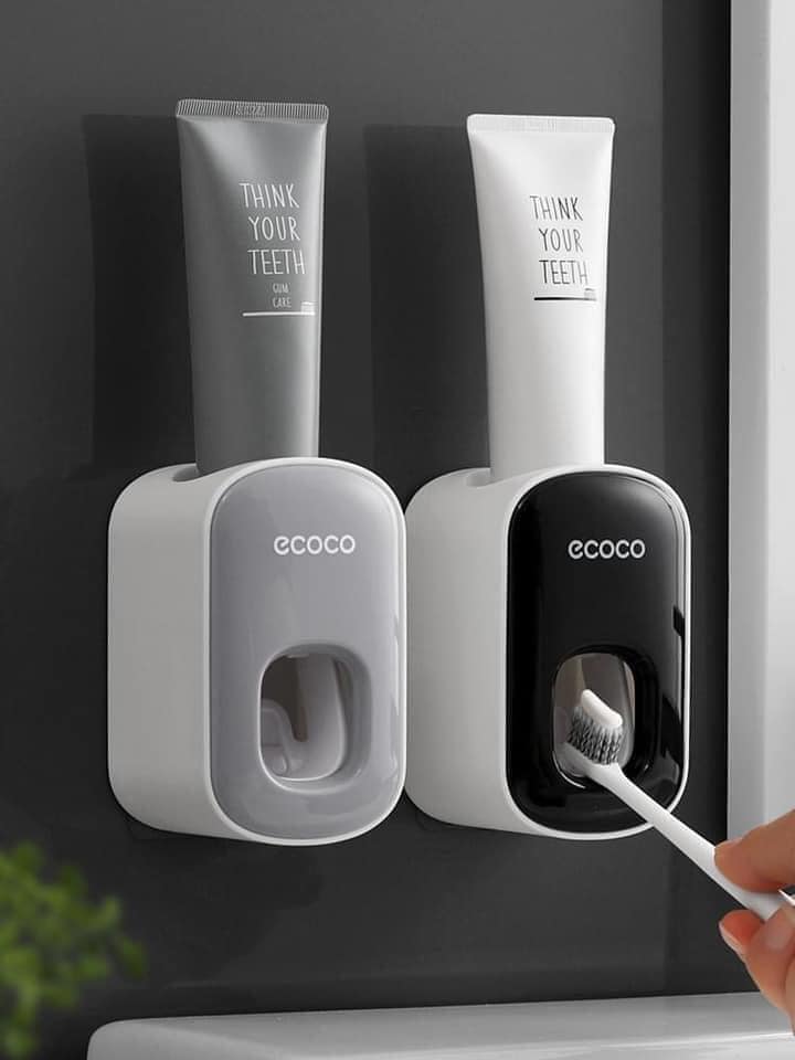 HỘP LẤY KEM ĐÁNH RĂNG TỰ ĐỘNG KÈM GIÁ ĐẾ BÀN CHẢI ĐÁNH RĂNG (Nhiều màu) - [ Kệ đựng đồ nhà tắm # Hộp đựng bàn chải và nhả kem đánh răng # Kệ nặn kem đánh răng # Kệ treo tường đựng kem đánh răng ]