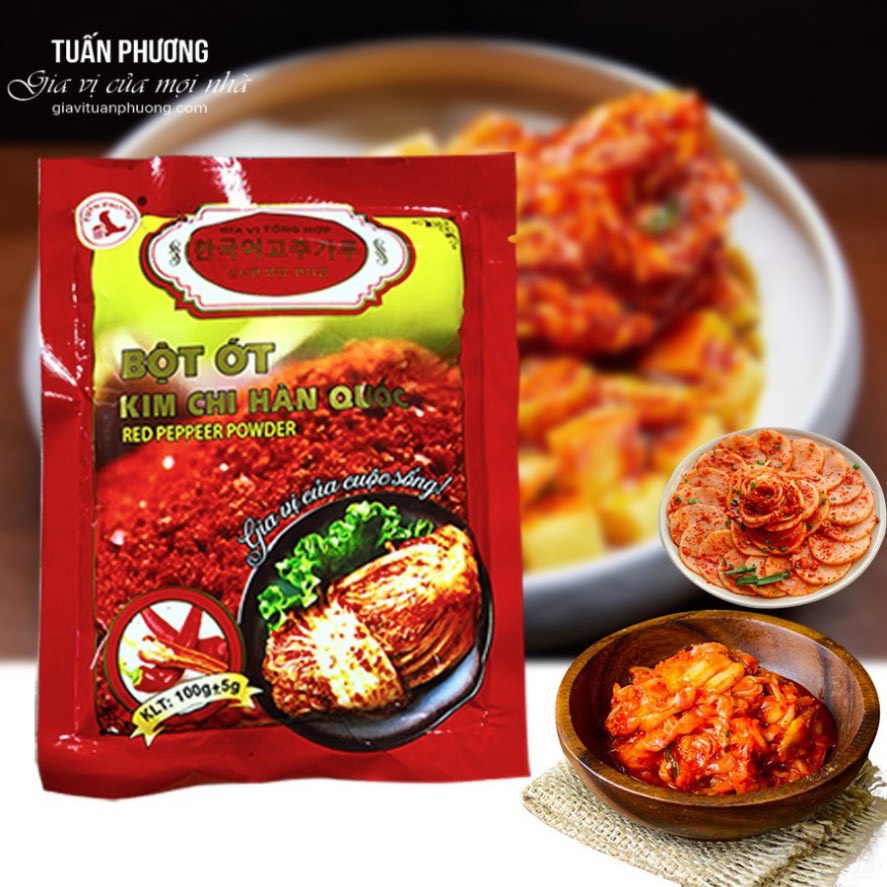 Bột ớt Hàn Quốc _ Bột ớt làm kim chi gói 100g siêu ngon