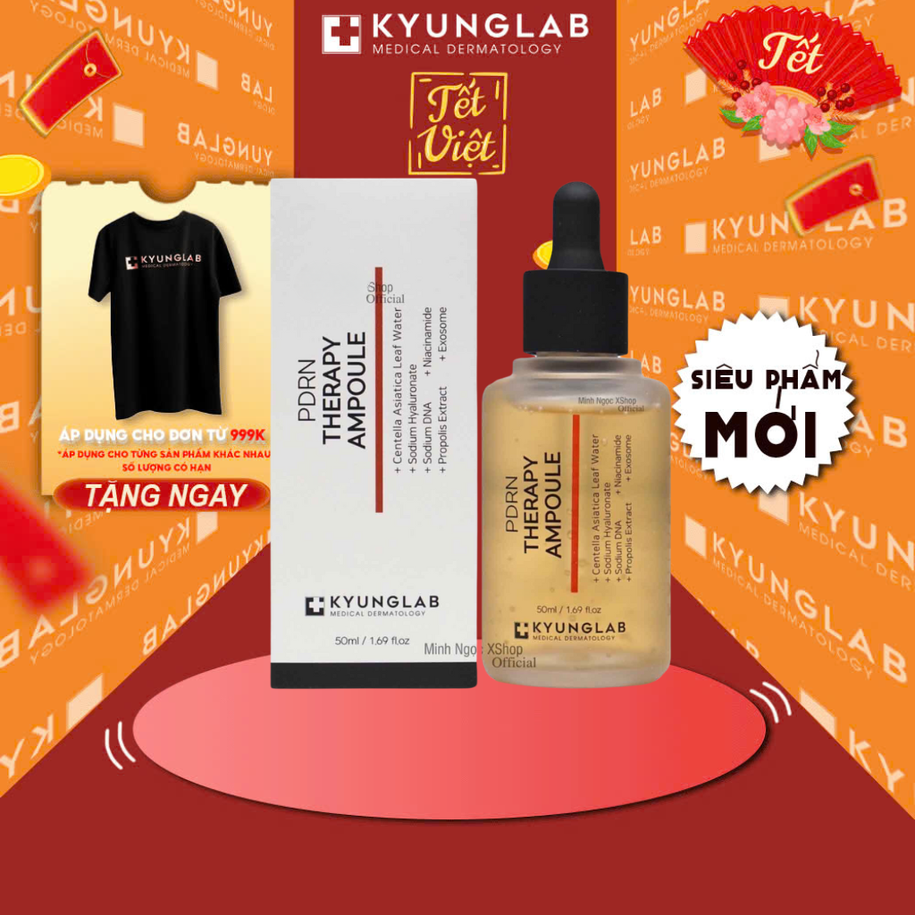 Tinh chất KyungLab PDRN Therapy Ampoule serum tái kết cấu, phục hồi da mỏng yếu, hư tổn và chống lão hóa da 50ml Bản nâng cấp 2024