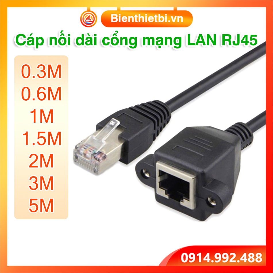 Dây cáp mạng LAN RJ45 bắt vít nối dài 30cm-0.3M 60cm-0.6M 1M 1.5M 2M 3M 5M Dùng cho máy tính PC công nghiệp, máy tính đồng bộ Server Router Hub-Switch