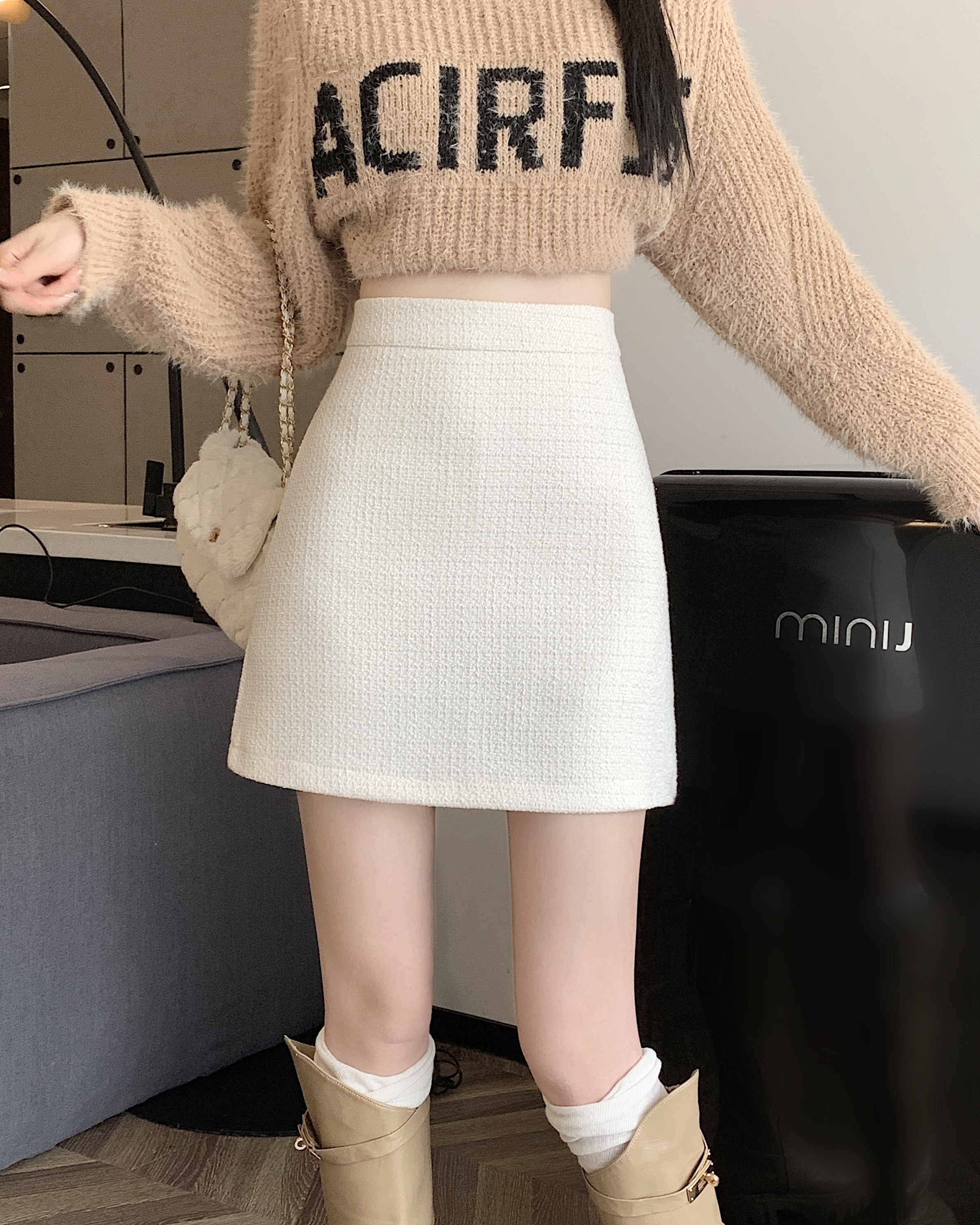 Chân váy dạ kim sa lấp lánh sang trọng bigsize có quần trong v005