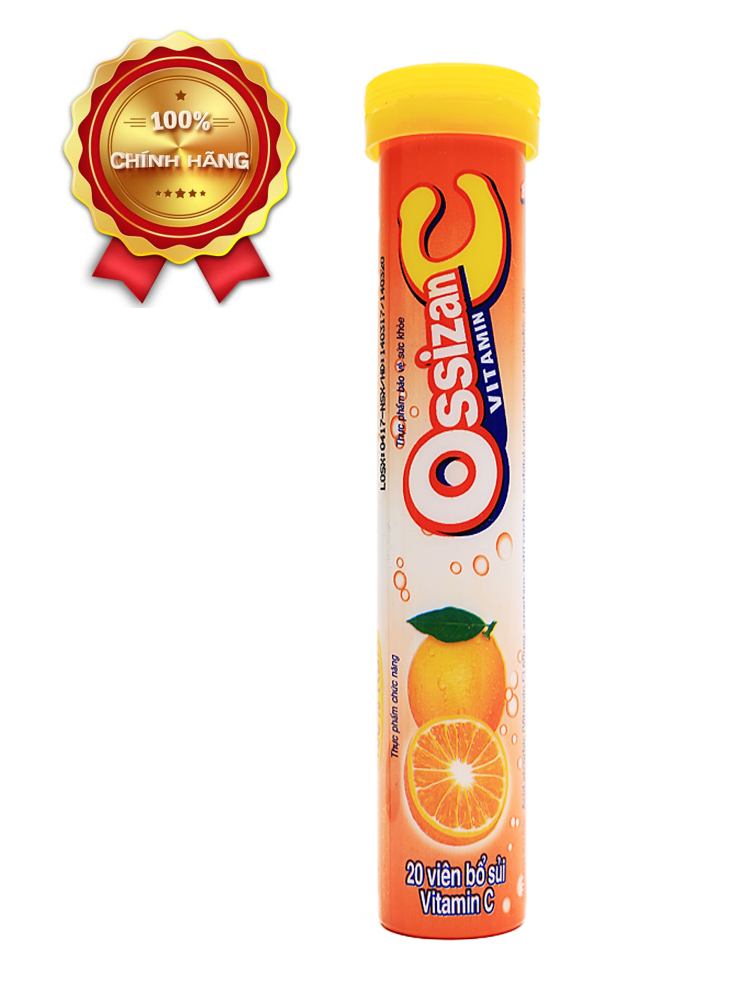 Bổ sung nhanh vitamin C, tăng cường sức đề kháng - Viên bổ sủi vitamin C Ossizan vị CAM- Tuýp 20 viên