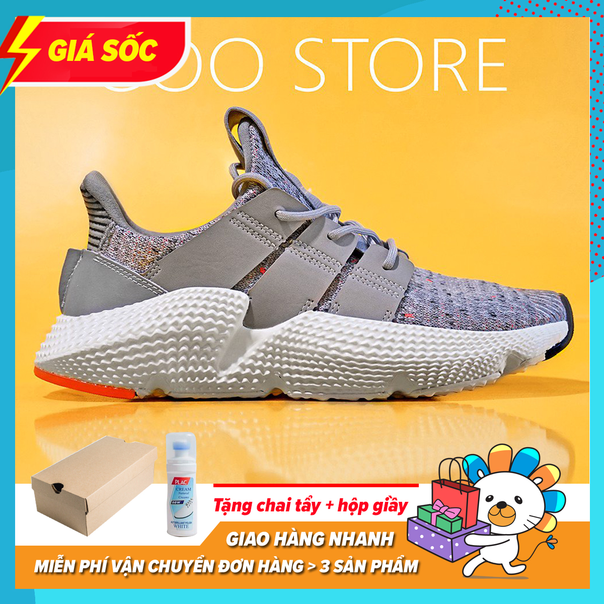 Giày Thể Thao Sneaker Nam Nữ Prophere Xám Cam