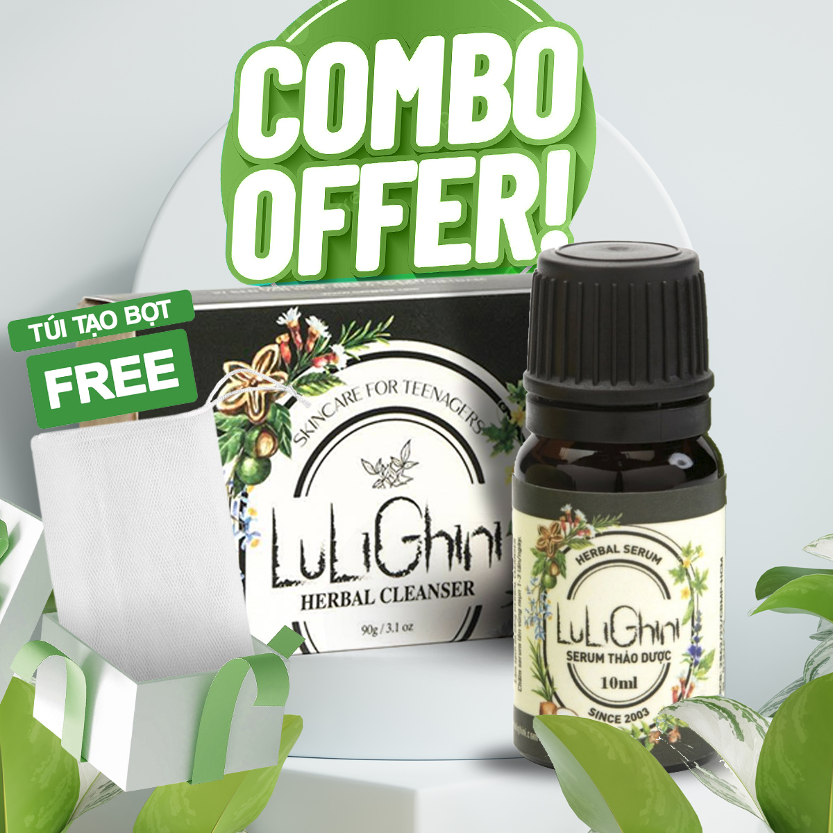 Combo Tinh dầu và Xà phòng thảo dược Lulighini