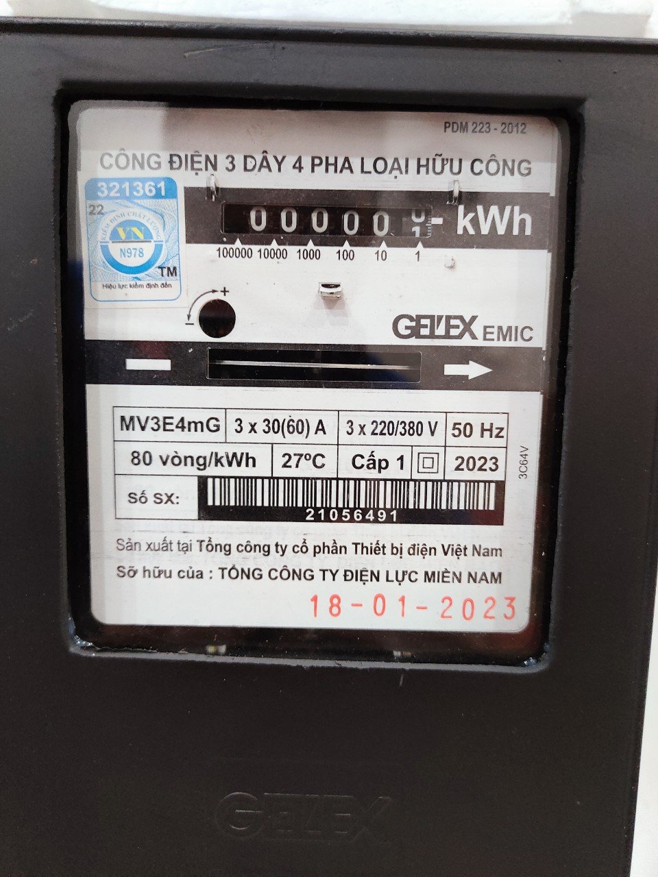 Công tơ điện 3 pha emic 30 - có kiểm định