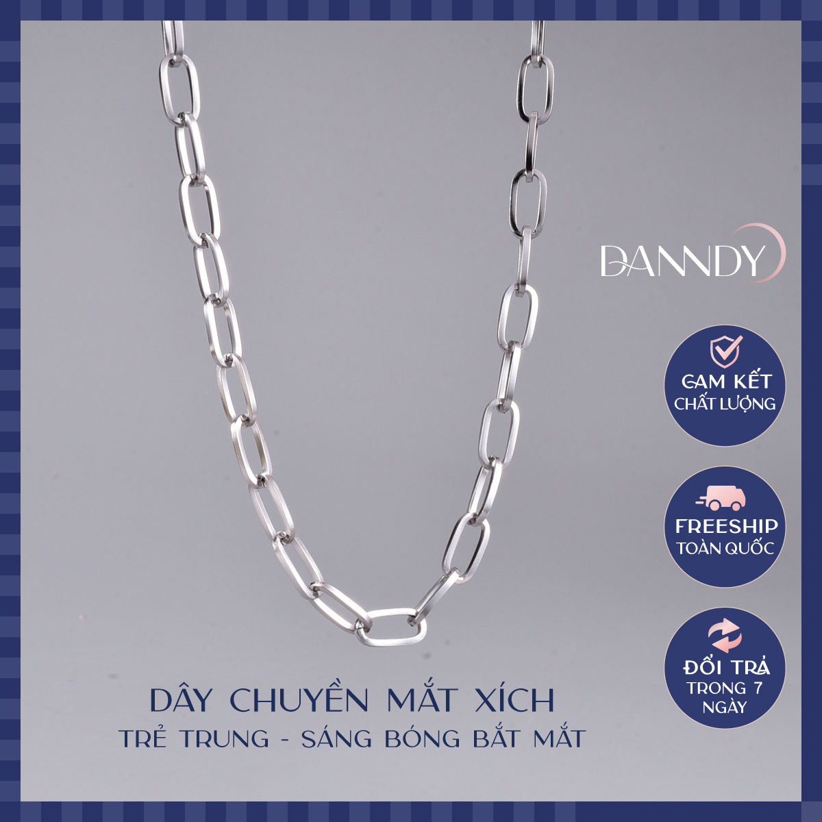 Dây chuyền mắt xích nam vòng cổ cá tính titan dây chuyền nam đẹp ngầu | Dandy