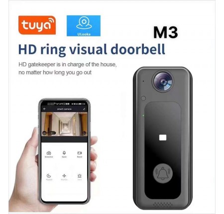 Camera chuông cửa wifi không dây 1080p full hd , cảm biến báo khách kiêm camera wifi 2in1 m3 hỗ trợ tầm nhìn ban đêm , đàm thoại 2 chiều , cảm biến hồng ngoại, liên lạc từ xa. bảo hành 12 tháng. lỗi đổi mới.