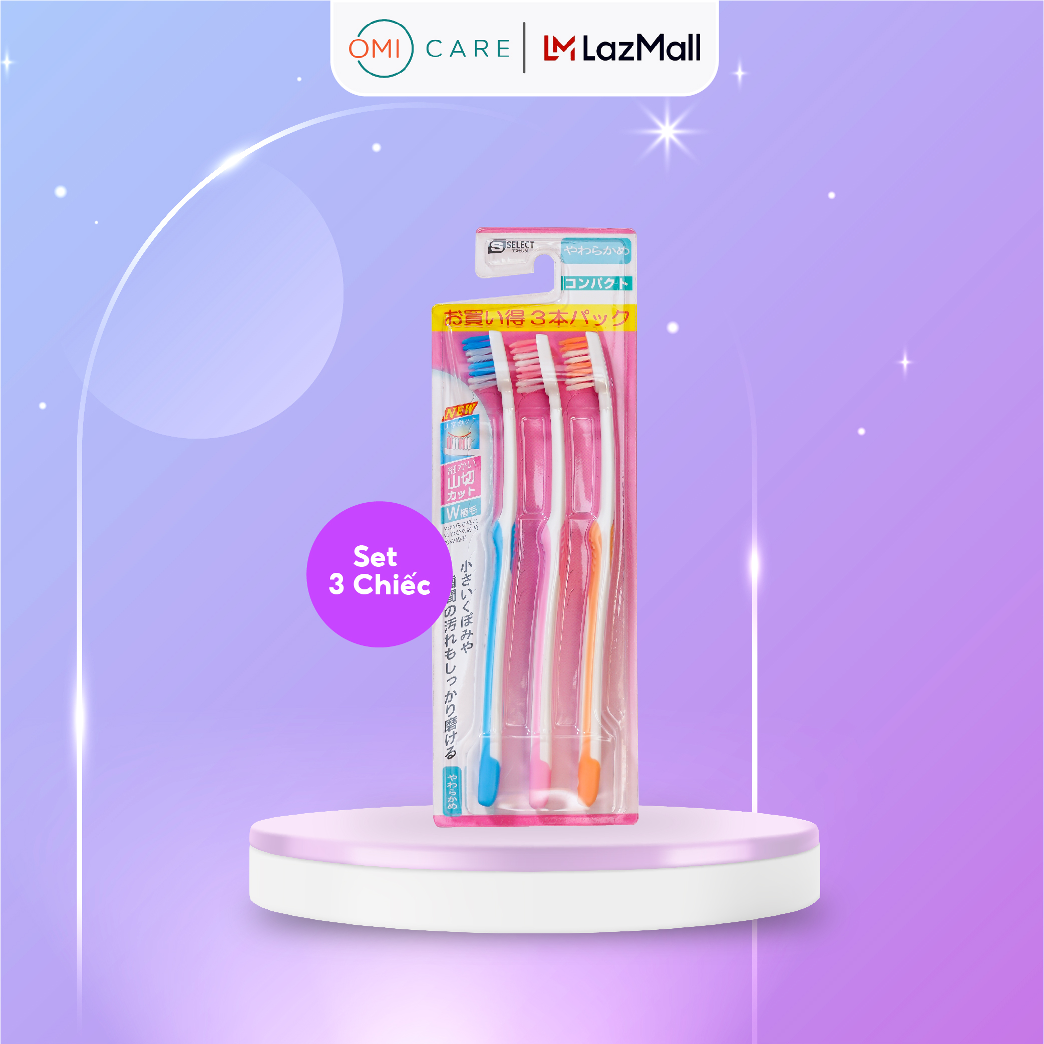 Set 03 Bàn Chải Đánh Răng Lông Mềm S Select Yamakiri Nhật Bản
