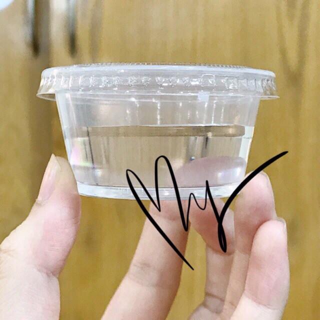 100 Hũ Sốt 60Ml 80Ml Ly Đựng Nước Chấm Chén Tương Có Nắp Dùng 1 Lần Hũ - Plastic Cup 2Oz 2.5Oz 59Ml 74Ml