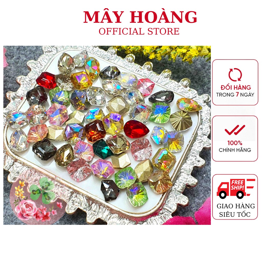 Đá khối chân vàng mix size mix màu sét 100v