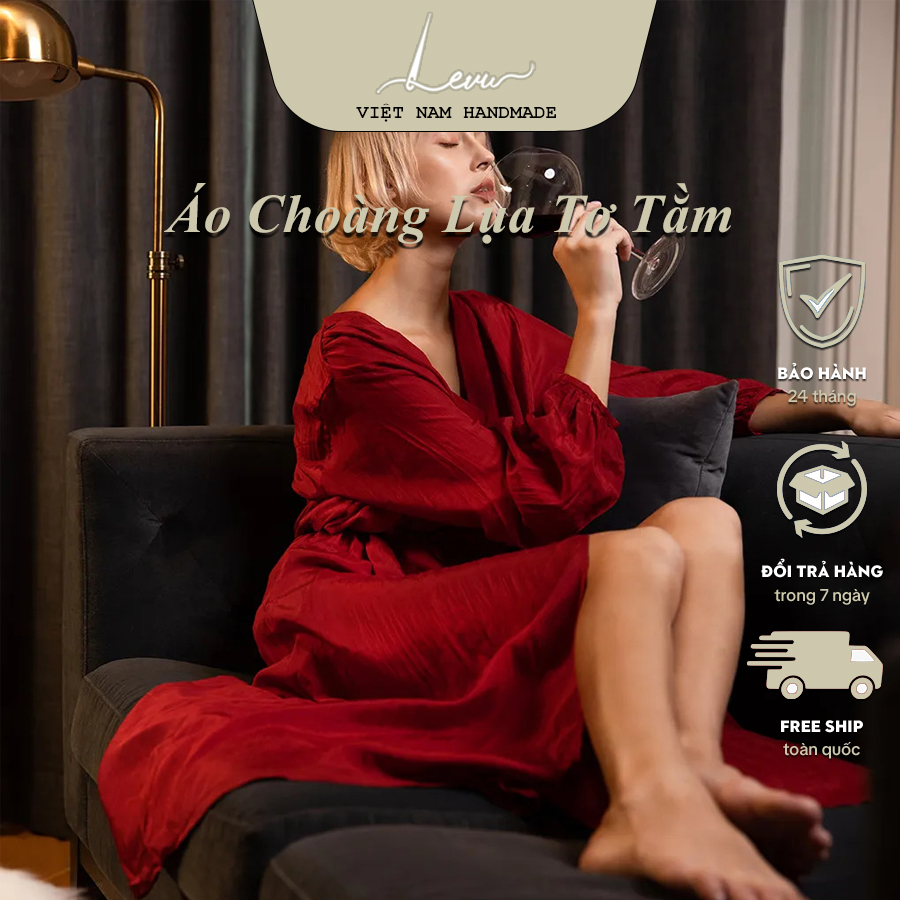 Áo choàng ngủ lụa tơ tằm gợi cảm - áo choàng lụa dâu tằm cao cấp