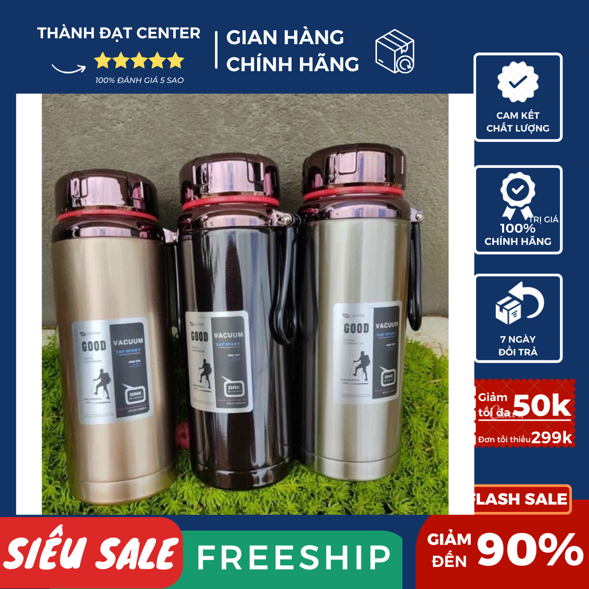Bình giữ nhiệt inox 304 cao cấp good vacuum 1200-1500ml inox 304 cao cấp bảo quản lên đến 24h